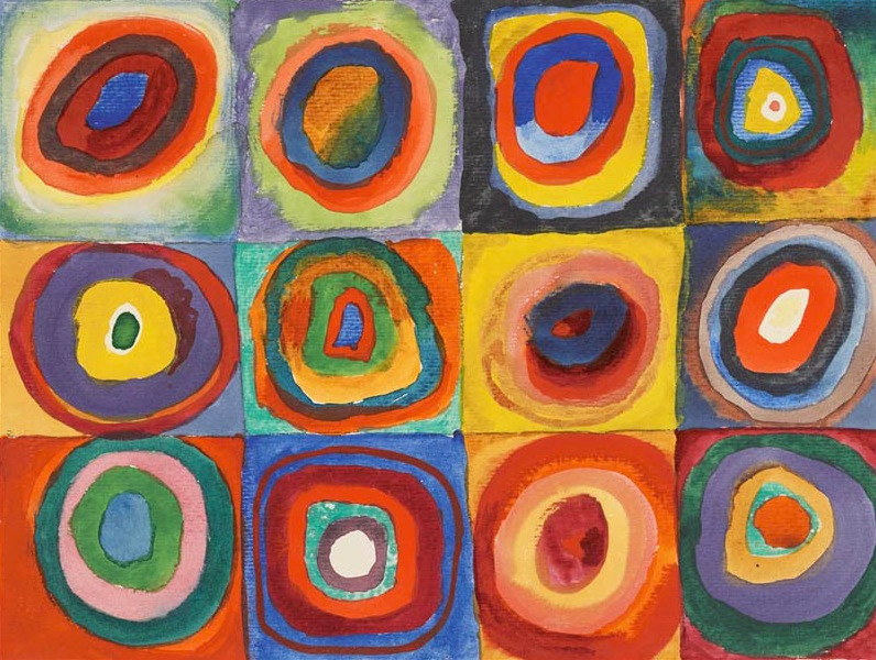 Color Study: Squares with Concentric Circles by Wassily Kandinsky, 1913, Lenbachhaus