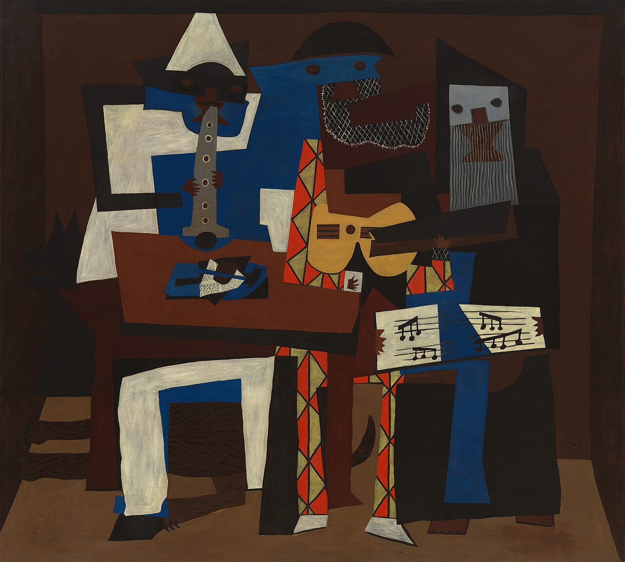 Three Musicians by Pablo Picasso, 1921, The Museum of Modern Art