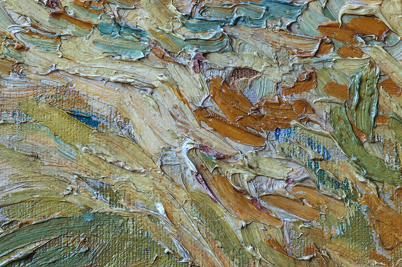 Wheatfield impasto brushwork detail